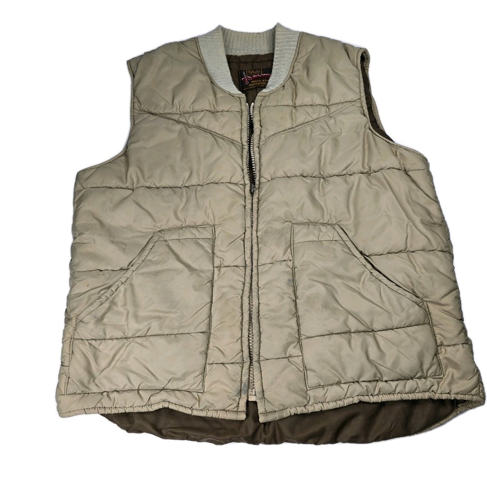 Walls Blizzard Pro Insulated Quilted Vest Mens Tan Puffer Outerwear Vintage